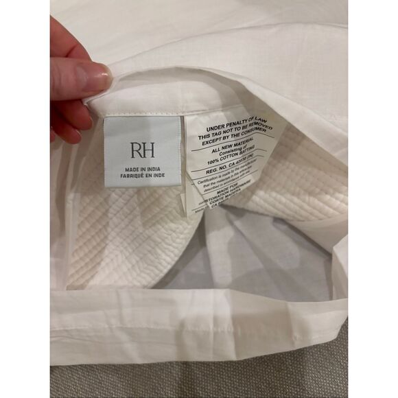 Restoration Hardware CHANNEL STITCH COTTON VOILE COVERLET & SHAM SET full/queen, - Picture 4 of 7